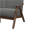 Pemberly Row 73 Inch Sofa with Brown Wood Angled Frame in Light Gray Fabric