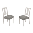 Pemberly Row 5 Piece Dining Table and Chair Set Fiddleback Round Top in Gray