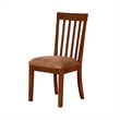 Pemberly Row Dining Side Chair Set of 2 in Slatted Solid Wood Dark Brown