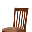 Pemberly Row Dining Side Chair Set of 2 in Slatted Solid Wood Dark Brown