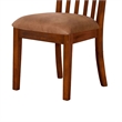 Pemberly Row Dining Side Chair Set of 2 in Slatted Solid Wood Dark Brown