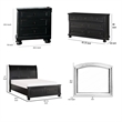 Pemberly Row 4 Piece Queen Size Bedroom Set in Black with Bronze Accents