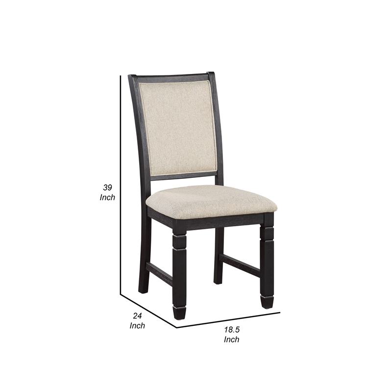 Pemberly Row 24 Inch Side Dining Chairs Set of 2 with Cushioned Curved Back