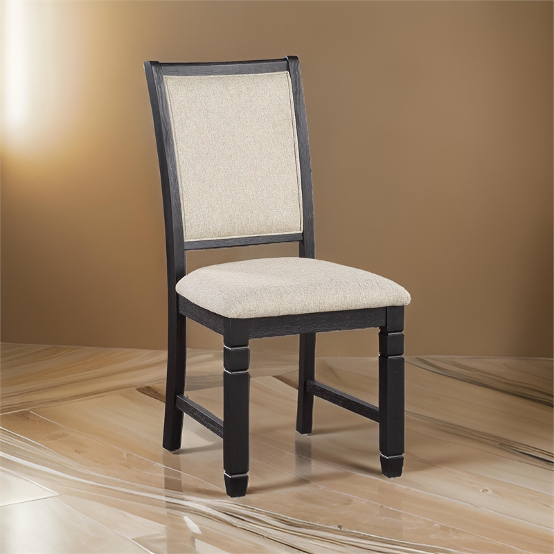 Pemberly Row 24 Inch Side Dining Chairs Set of 2 with Cushioned Curved Back