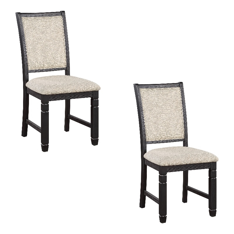 Pemberly Row 24 Inch Side Dining Chairs Set of 2 with Cushioned Curved Back