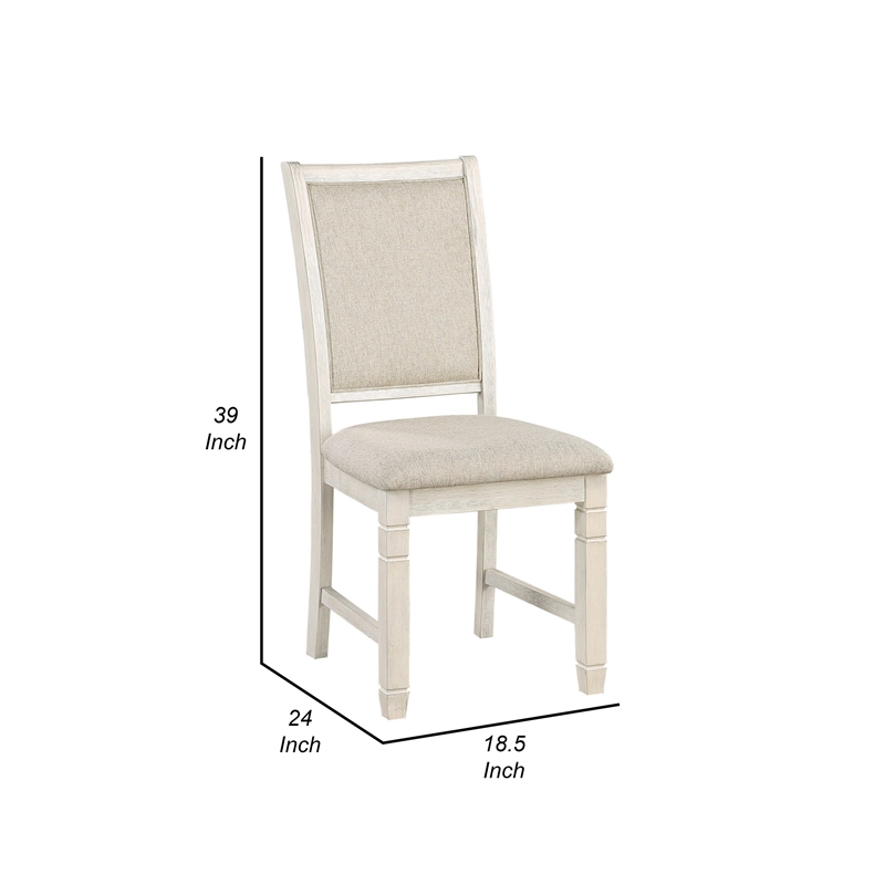 Pemberly Row 24 Inch Side Dining Chairs Set of 2 with Curved Back Cushioned