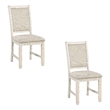 Pemberly Row 24 Inch Side Dining Chairs Set of 2 with Curved Back Cushioned