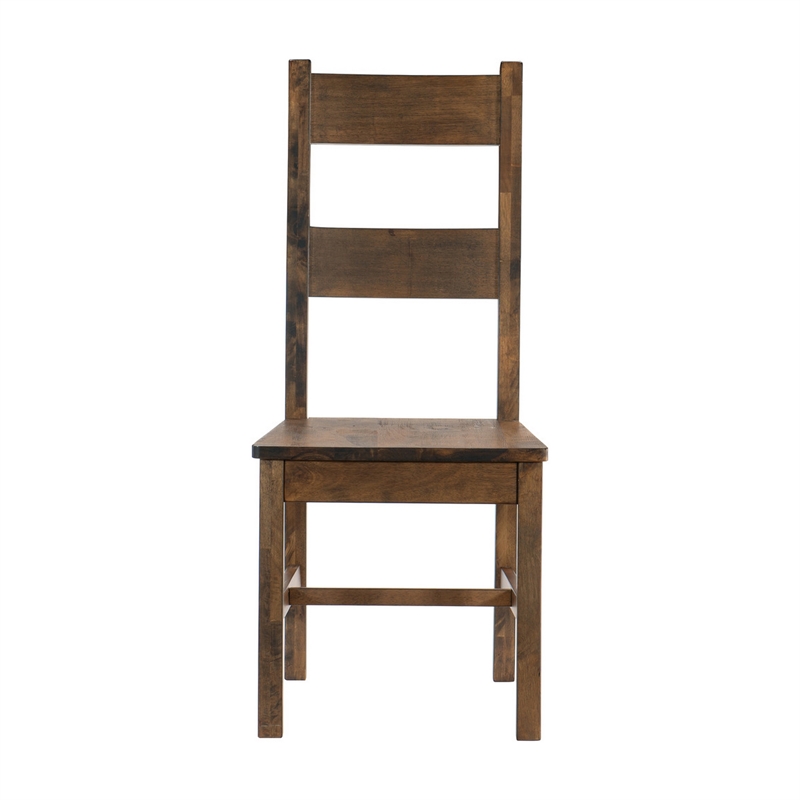 Pemberly Row 22 Inch Side Dining Chairs Set of 2 Ladder Back in Rubberwood