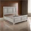 Pemberly Row Queen Size Bed with Rustic Headboard Design in Brown Gray Oak