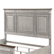 Pemberly Row Queen Size Bed with Rustic Headboard Design in Brown Gray Oak
