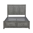 Pemberly Row Queen Size Platform Bed with 2 Storage Drawers in Gray Wood