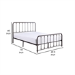 Pemberly Row Twin Size Metal Bed with Ball Accents on Vertical Slats Bronze