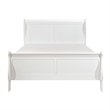 Pemberly Row Full Size Bed with Panel Headboard in White Solid Wood Finish