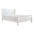 Pemberly Row Full Size Bed with Panel Headboard in White Solid Wood Finish