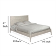 Pemberly Row King Size Platform Bed Low Profile Panel Headboard in Gray