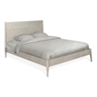 Pemberly Row King Size Platform Bed Low Profile Panel Headboard in Gray