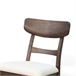 Pemberly Row Dining Chair Set of 2 Curved Back Beige Seat in Dark Brown