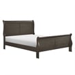 Pemberly Row 3 Piece Full Size Bedroom Set Brass Metal Handles Stained Gray
