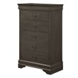 Pemberly Row 3 Piece Full Size Bedroom Set Brass Metal Handles Stained Gray