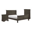 Pemberly Row 3 Piece Full Size Bedroom Set Brass Metal Handles Stained Gray