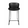 Pemberly Row 30 Inch Barstool Chair Set of 2 Black Seat and Back Metal Base