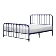 Pemberly Row Full Size Metal Bed in Blue Spindle Design Heavy Duty Slat Support