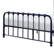 Pemberly Row Full Size Metal Bed in Blue Spindle Design Heavy Duty Slat Support