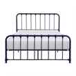 Pemberly Row Full Size Metal Bed in Blue Spindle Design Heavy Duty Slat Support