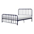 Pemberly Row Full Size Metal Bed in Blue Spindle Design Heavy Duty Slat Support