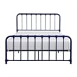 Pemberly Row Twin Size Metal Bed in Blue Spindle Design Heavy Duty Slat Support