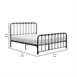 Pemberly Row Twin Size Metal Bed Bronze Spindle Design Heavy Duty Slat Support