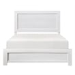 Pemberly Row Full Size Bed Farmhouse Style in White Finish Wood Veneer