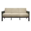 Pemberly Row 72 Inch Sofa in Soft Beige Polyester Dark Gray Rubberwood