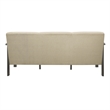 Pemberly Row 72 Inch Sofa in Soft Beige Polyester Dark Gray Rubberwood