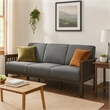 Pemberly Row 72 Inch Sofa in Soft Gray Polyester Dark Gray Rubberwood