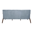 Pemberly Row 73 Inch Sofa in Soft Blue Gray Velvet Walnut Brown Rubberwood