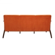Pemberly Row 73 Inch Sofa in Soft Orange Velvet Walnut Brown Rubberwood