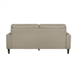 Pemberly Row 76 Inch Sofa in Beige Top Grain and Faux Leather Solid Wood