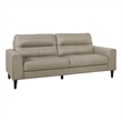 Pemberly Row 76 Inch Sofa in Beige Top Grain and Faux Leather Solid Wood