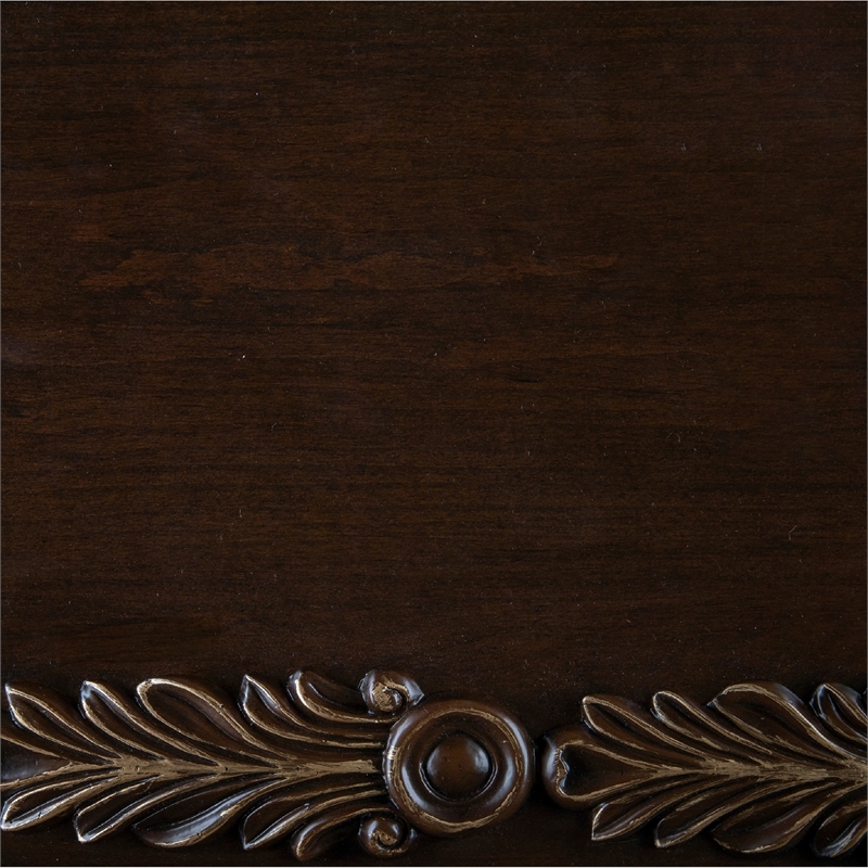 Pemberly Row 53 Inch Console Table Marble Top Cherry Brown Wood Cabriole
