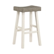 Pemberly Row 4 Piece Bar Height Table Set 3 Contour Stools White Brown Wood