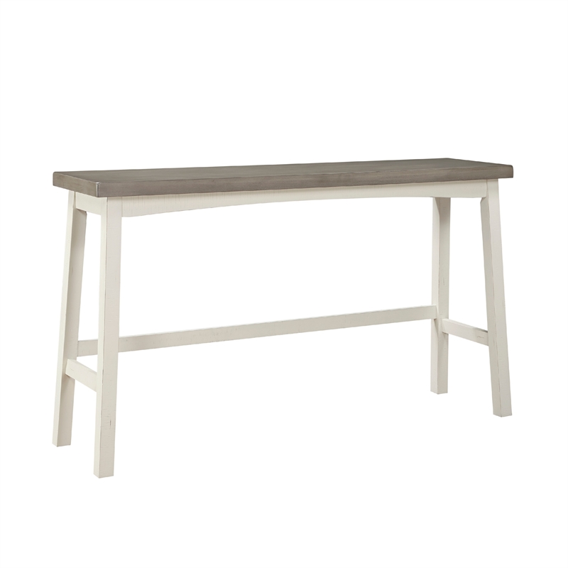 Pemberly Row 4 Piece Bar Height Table Set 3 Contour Stools White Brown Wood