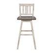Pemberly Row 29 Inch Bar Height Swivel Chair Set of 2 Vertical Slat Back