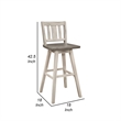 Pemberly Row 29 Inch Bar Height Swivel Chair Set of 2 Vertical Slat Back