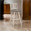 Pemberly Row 29 Inch Bar Height Swivel Chair Set of 2 Vertical Slat Back