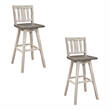Pemberly Row 29 Inch Bar Height Swivel Chair Set of 2 Vertical Slat Back