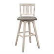 Pemberly Row 29 Inch Bar Height Swivel Chair Set of 2 Vertical Slat Back