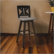 Pemberly Row 29 Inch Bar Height Swivel Chair Set of 2 with X Back Design