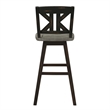 Pemberly Row 29 Inch Bar Height Swivel Chair Set of 2 with X Back Design