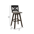 Pemberly Row 29 Inch Bar Height Swivel Chair Set of 2 with X Back Design
